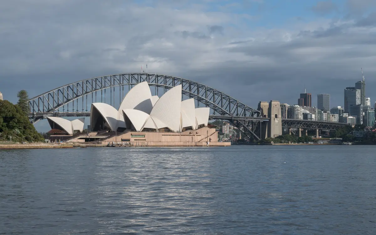 Sydney Opera House and Harbour Bridge across the harbour