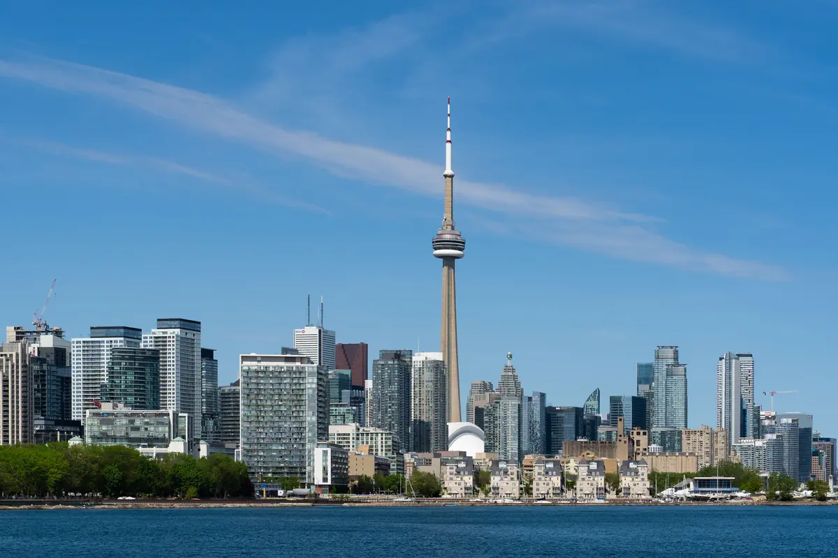 The Toronto skyline and Lake Ontario waterfront, Canada