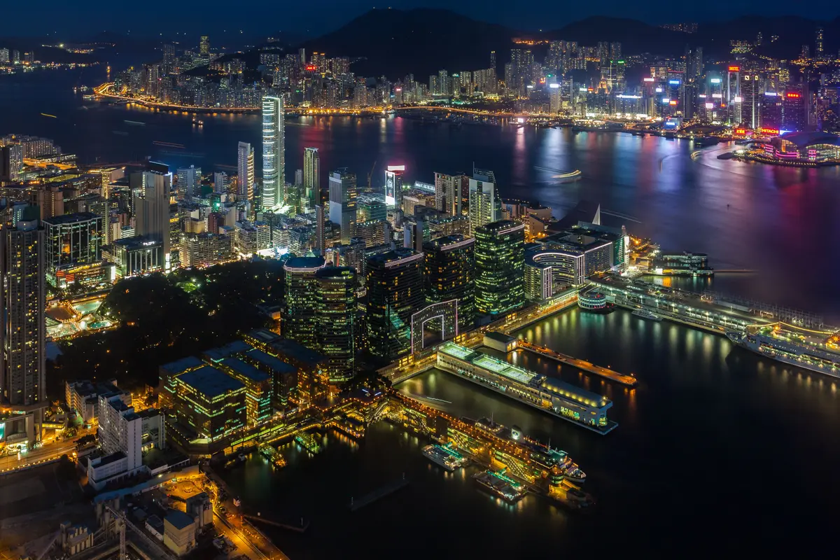View over Victoria Harbour and the Hong Kong skyline