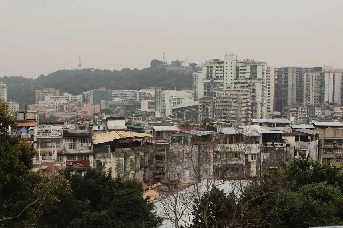 The Macau skyline seen across the water