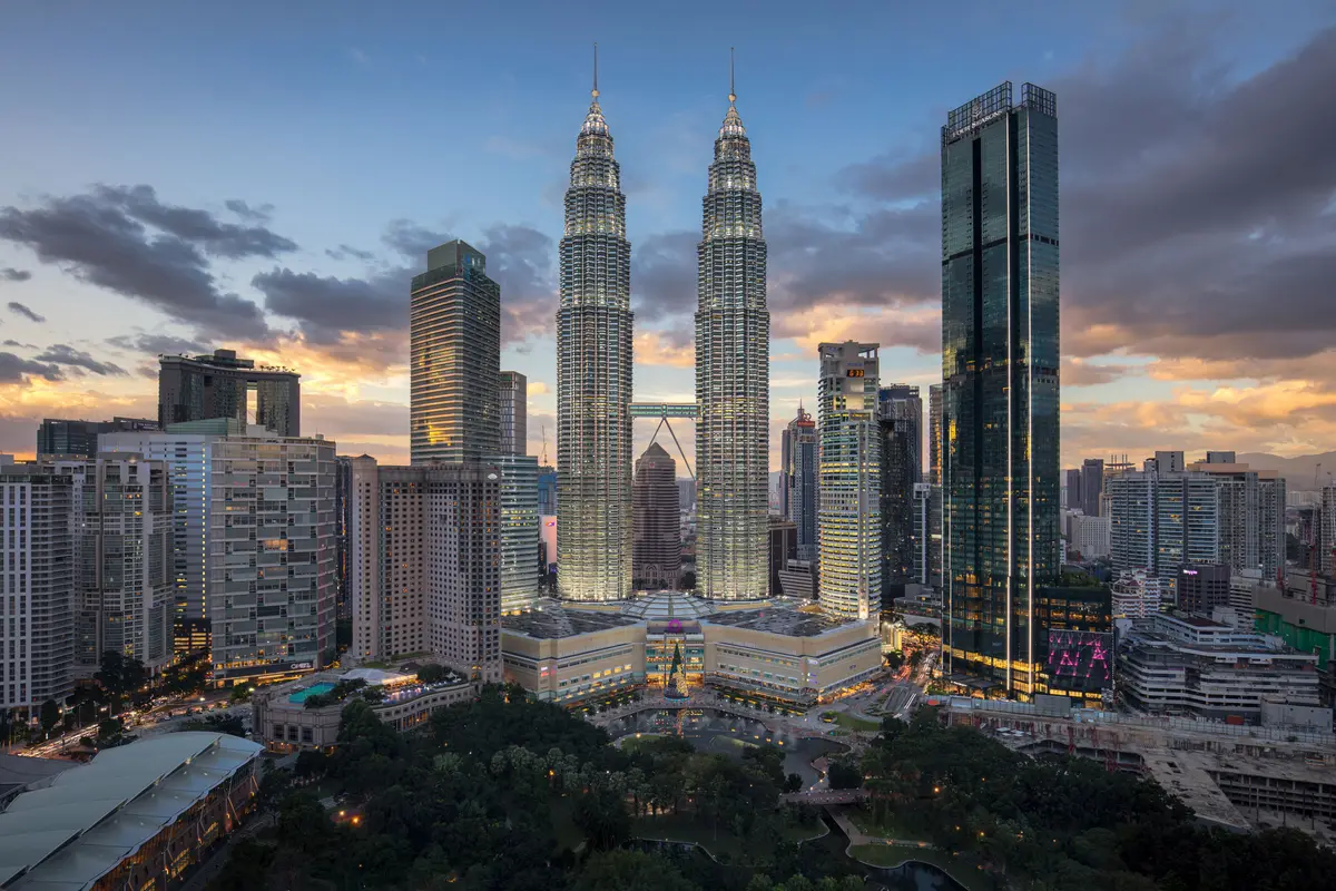 The Petronas Towers in Kuala Lumpur, Malaysia